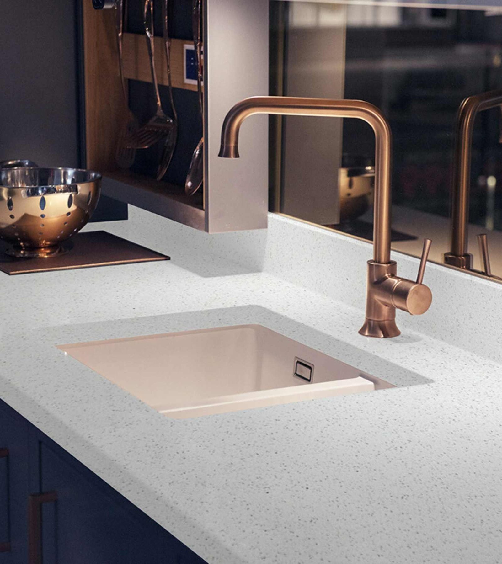 Silver Start White quartz countertop