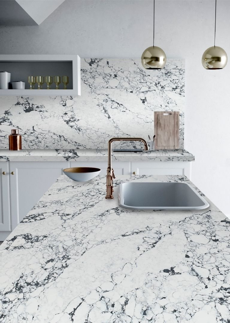Arabascato web mobile home Calacatta Arabescato Quartz Countertop by Raphael Stone