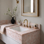 Rose Engineered Stone bathroom vanity
